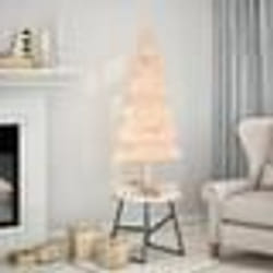 Sapin de Noël - vidaXL - 120 cm - Bois de pin massif - Beige - Intérieur