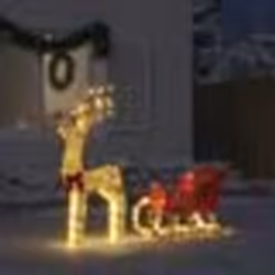 vidaXL Décoration de Noël renne et traîneau 100 LED blanc chaud 4019492