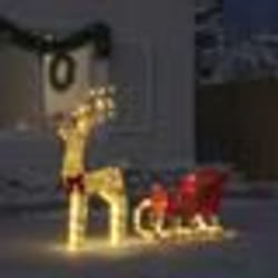 vidaXL Décoration de Noël renne et traîneau 100 LED blanc chaud 4019492