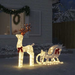 vidaXL Décoration de Noël renne et traîneau 100 LED blanc froid 4019493