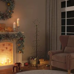 vidaXL Sapin de Noël LED 150 cm - 100 LED blanc chaud