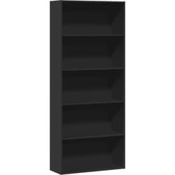Bibliothèque noir 80x30x189 cm bois d'ingénierie Vidaxl