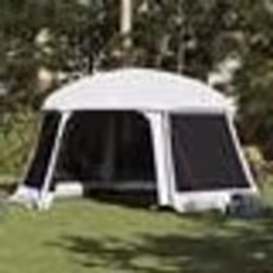 vidaXL Tente piscine toit amovible parois maille gris 512x458 cm tente grise tente de jardin abri de jardin tente abri 410062 ...