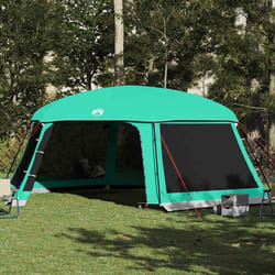vidaXL Tente piscine toit amovible parois maille vert deau 670x590 cm tente verte tente de jardin abri de jardin tente