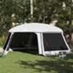 vidaXL Tente piscine toit amovible parois maille gris 670x590 cm tente grise tente de jardin abri de jardin tente abri 4100633