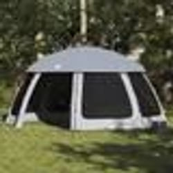 vidaXL Tente piscine toit amovible parois maille gris 510x510 cm tente grise tente de jardin abri de jardin tente abri 4100636
