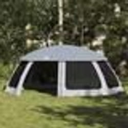 vidaXL Tente piscine toit amovible parois maille gris 690x690 cm tente grise tente de jardin abri de jardin tente abri 4100642