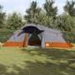 Tente familiale vidaXL avec fenêtres Dome Grise et Orange pour 6 personnes étanche