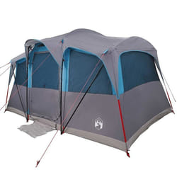Tente familiale dôme - vidaXL - 10-personnes - 435x255x216 cm - Bleu et gris - Imperméable - Résistant aux UV - Pliable