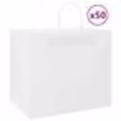 vidaXL Sacs en papier 50 pcs avec poignées blanc 32x22x28 cm sac en papier sac cadeau en papier sac cadeau en papier sac