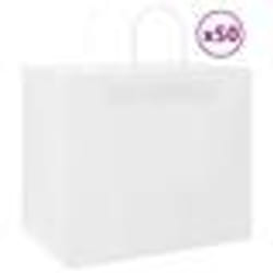 vidaXL Sacs en papier 50 pcs avec poignées blanc 32x22x28 cm sac en papier sac cadeau en papier sac cadeau en papier sac