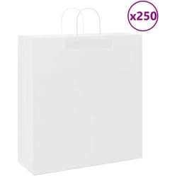 Sacs En Papier 250 Pcs Avec Poignées Blanc 45x17x48 Cm Vidaxl