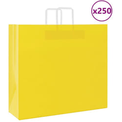 Sacs En Papier 250 Pcs Avec Poignées Jaune 54x15x49 Cm Vidaxl