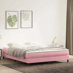 Sommier À Lattes De Lit Sans Matelas Rose 180x220 Cm Velours Vidaxl