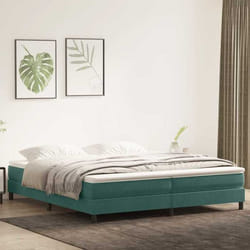 vidaXL Sommier à lattes de lit sans matelas vert foncé 200x220 cm lit sommier lit en velours meuble de chambre à 3315894