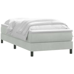 Sommier À Lattes De Lit Et Matelas Gris Clair 80x210 Cm Velours Vidaxl