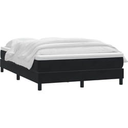 Sommier À Lattes De Lit Avec Matelas Noir 160x210 Cm Velours Vidaxl