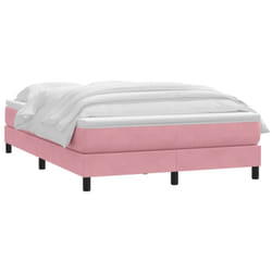 Sommier À Lattes De Lit Avec Matelas Rose 160x210 Cm Velours Vidaxl