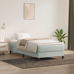 Sommier À Lattes De Lit Et Matelas Gris Clair 80x220 Cm Velours Vidaxl