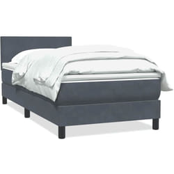 Sommier À Lattes De Lit Et Matelas Gris Foncé 80x210 Cm Velours Vidaxl
