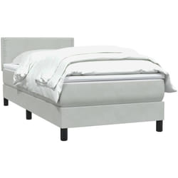 Sommier À Lattes De Lit Et Matelas Gris Clair 80x210 Cm Velours Vidaxl