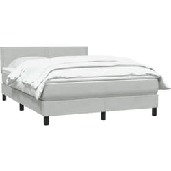 Sommier À Lattes De Lit Et Matelas Gris Clair 140x210cm Velours Vidaxl