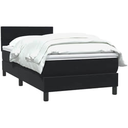 Sommier À Lattes De Lit Avec Matelas Noir 90x210 Cm Velours Vidaxl