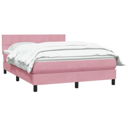 Sommier À Lattes De Lit Avec Matelas Rose 160x210 Cm Velours Vidaxl