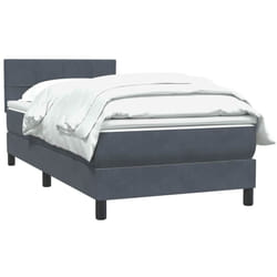 Sommier À Lattes De Lit Et Matelas Gris Foncé 80x220 Cm Velours Vidaxl