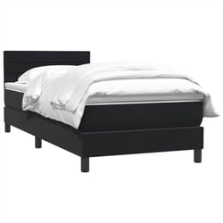 Sommier À Lattes De Lit Avec Matelas Noir 90x210 Cm Velours Vidaxl