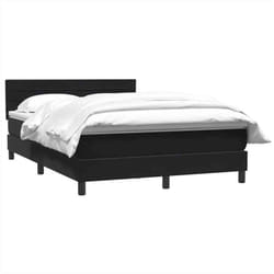 Sommier À Lattes De Lit Avec Matelas Noir 160x210 Cm Velours Vidaxl