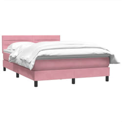 Sommier À Lattes De Lit Avec Matelas Rose 160x210 Cm Velours Vidaxl