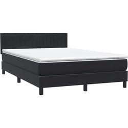 Sommier À Lattes De Lit Avec Matelas Noir 160x210 Cm Velours Vidaxl