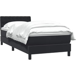Sommier À Lattes De Lit Avec Matelas Noir 90x210 Cm Velours Vidaxl