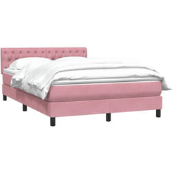 Sommier À Lattes De Lit Avec Matelas Rose 160x210 Cm Velours Vidaxl