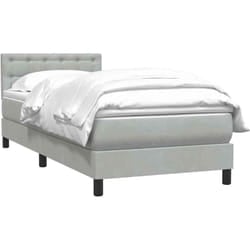 Sommier À Lattes De Lit Et Matelas Gris Clair 80x210 Cm Velours Vidaxl