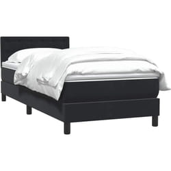 Sommier À Lattes De Lit Avec Matelas Noir 90x210 Cm Velours Vidaxl