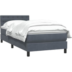 Sommier À Lattes De Lit Et Matelas Gris Foncé 80x220 Cm Velours Vidaxl