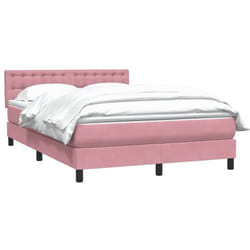 Sommier À Lattes De Lit Avec Matelas Rose 160x220 Cm Velours Vidaxl