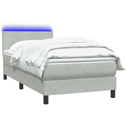 Sommier À Lattes De Lit Et Matelas Gris Clair 80x210 Cm Velours Vidaxl