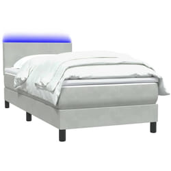 Sommier À Lattes De Lit Et Matelas Gris Clair 90x210 Cm Velours Vidaxl