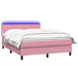 Sommier À Lattes De Lit Avec Matelas Rose 160x210 Cm Velours Vidaxl