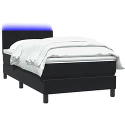 Sommier À Lattes De Lit Avec Matelas Noir 80x220 Cm Velours Vidaxl