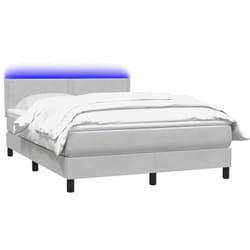 Sommier À Lattes De Lit Et Matelas Gris Clair 140x210cm Velours Vidaxl