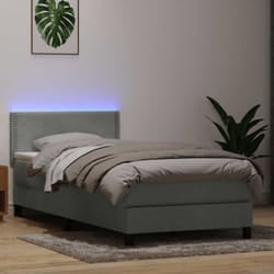 Sommier À Lattes De Lit Et Matelas Gris Clair 80x220 Cm Velours Vidaxl