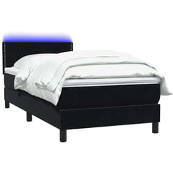 Sommier À Lattes De Lit Avec Matelas Noir 80x220 Cm Velours Vidaxl