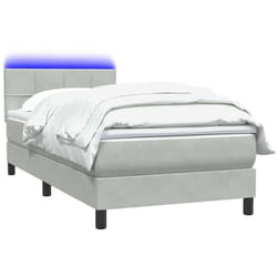 Sommier À Lattes De Lit Et Matelas Gris Clair 80x210 Cm Velours Vidaxl
