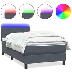Sommier À Lattes De Lit Et Matelas Gris Foncé 80x210 Cm Velours Vidaxl
