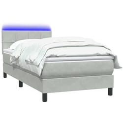 Sommier À Lattes De Lit Et Matelas Gris Clair 90x210 Cm Velours Vidaxl