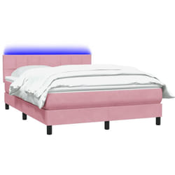 Sommier À Lattes De Lit Avec Matelas Rose 160x220 Cm Velours Vidaxl
